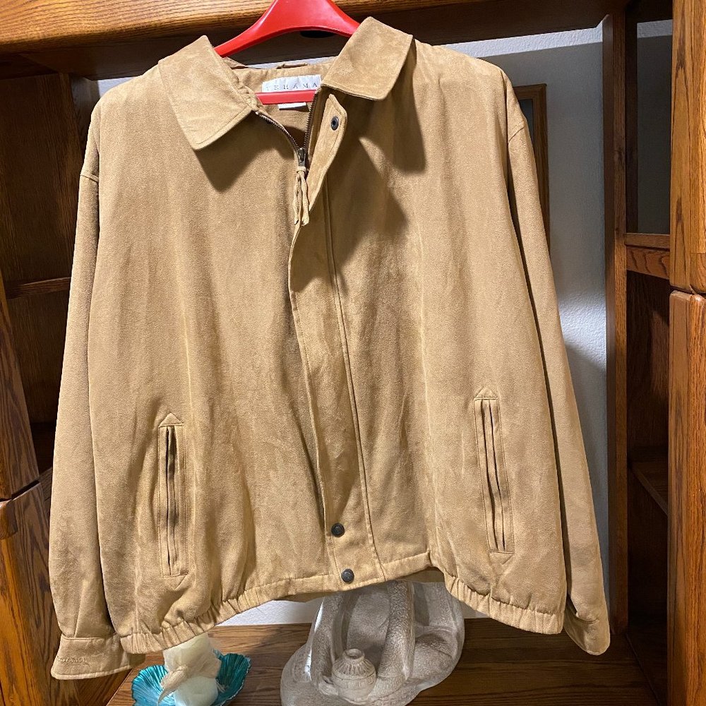 Tehama - Men's Faux suede jacket - Tan - 3XL